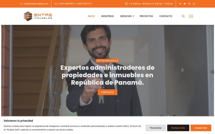 Screenshot of entreinmuebles.com
