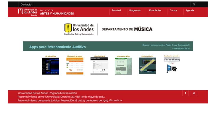 Screenshot of entrenamientoauditivo.uniandes.edu.co