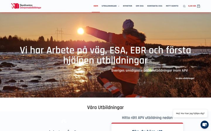 Screenshot von entreprenadutbildning.se