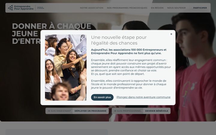 Screenshot di entreprendre-pour-apprendre.fr