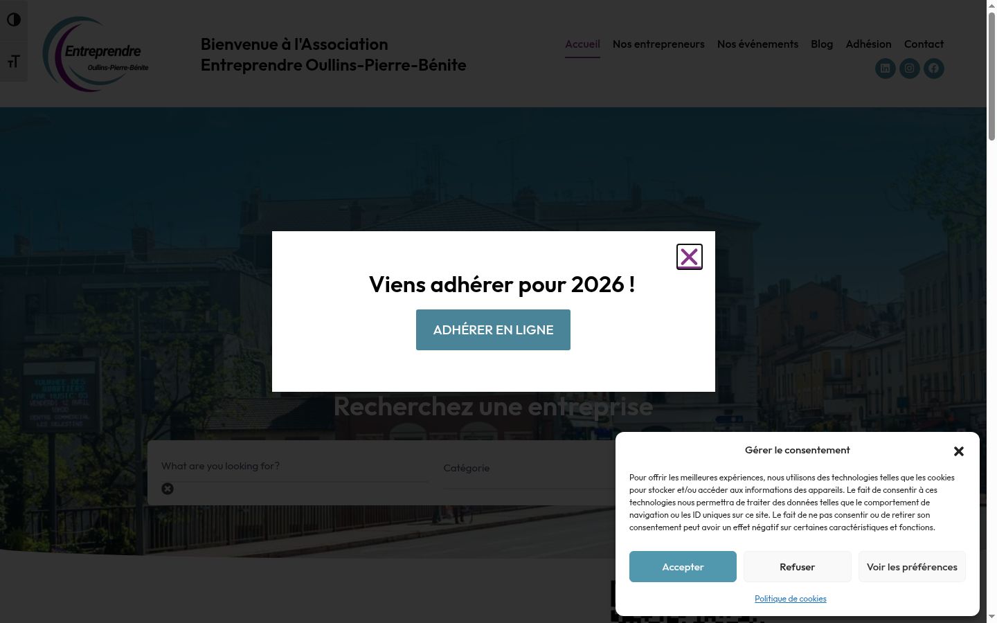 Screenshot del banner di consenso mostrato prima di qualsiasi interazione