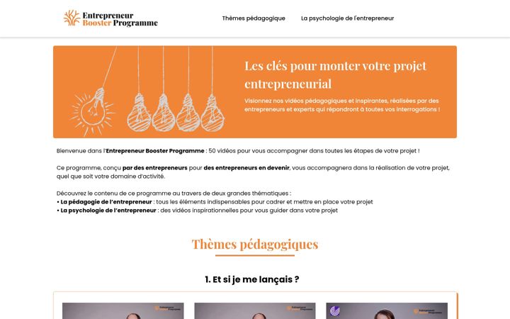 Screenshot di entrepreneur-booster-programme.fr