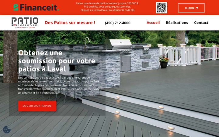 Captură de ecran a entrepreneur-patio-laval.ca