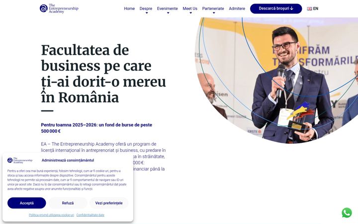 Snímek obrazovky entrepreneurship-academy.ro
