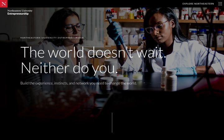Screenshot of entrepreneurship.northeastern.edu
