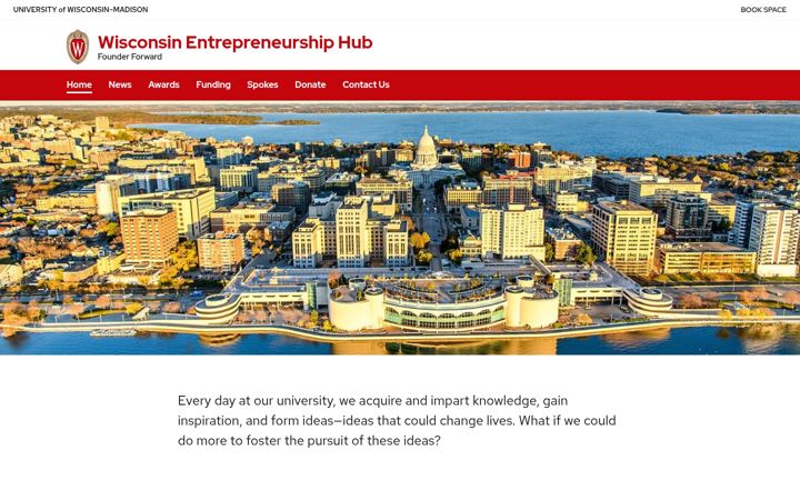 Screenshot of entrepreneurship.wisc.edu