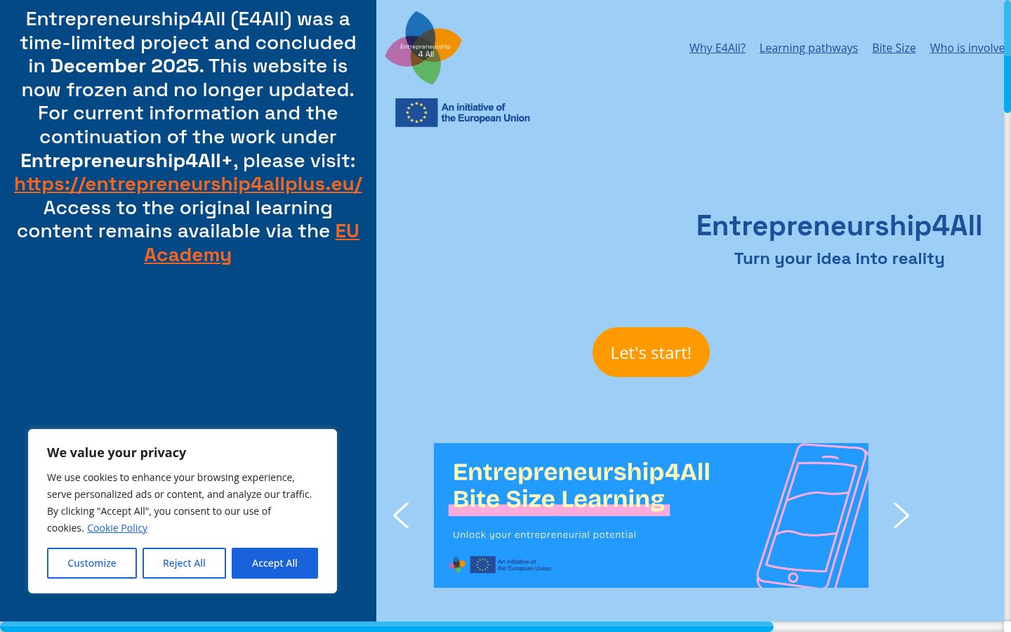 Screenshot tal-banner tal-kunsens muri qabel kwalunkwe interazzjoni