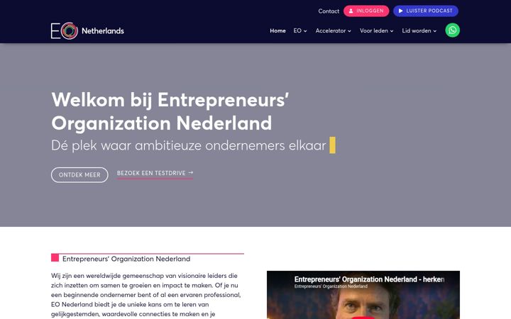 Zrzut ekranu entrepreneursorganization.nl
