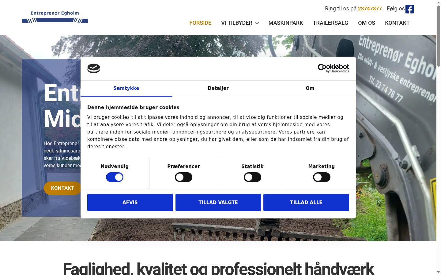 Screenshot van de toestemmingsbanner zoals getoond vóór enige interactie