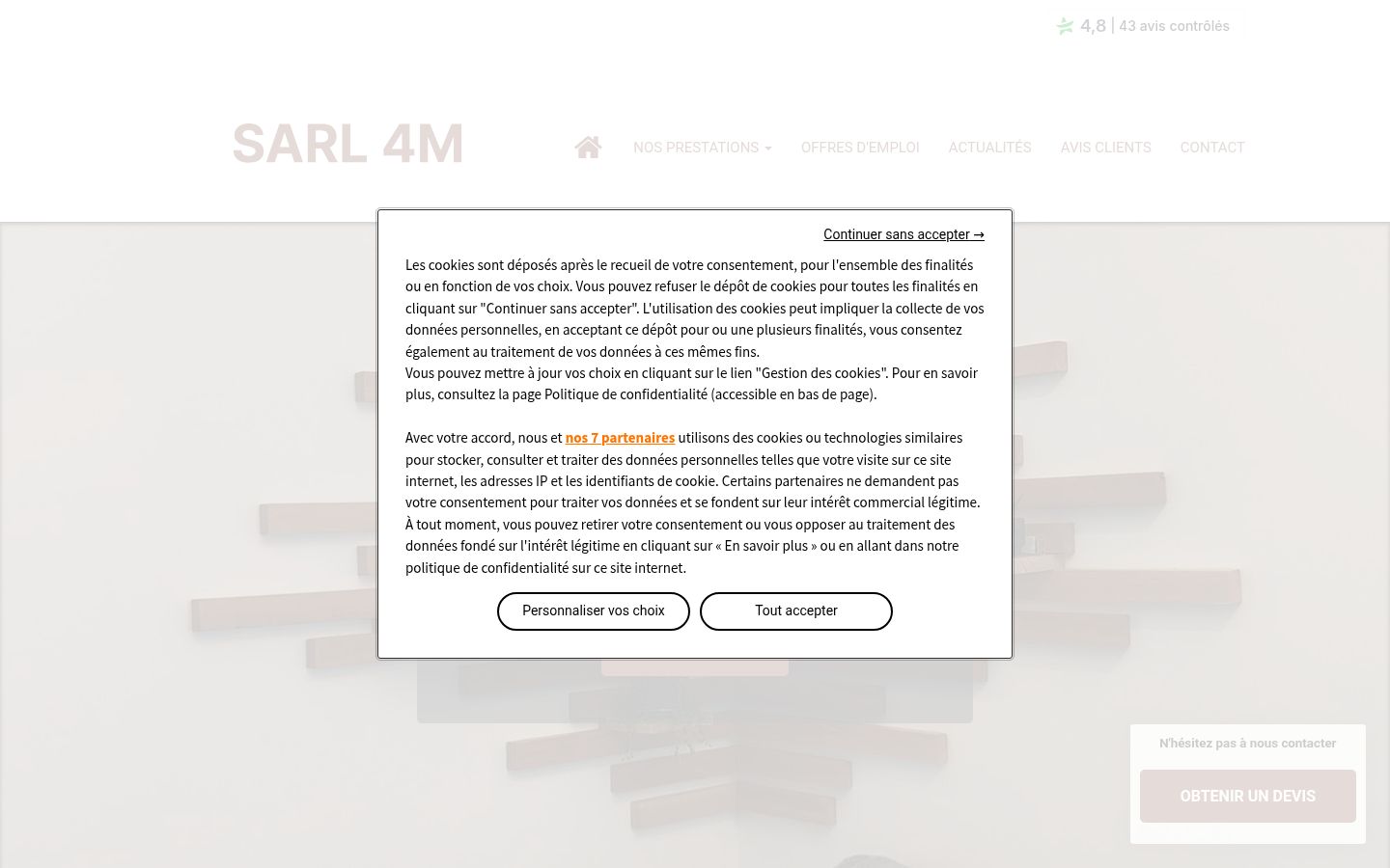 Screenshot del banner di consenso mostrato prima di qualsiasi interazione