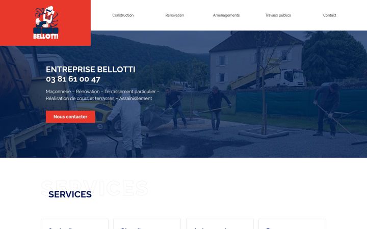 Snímek obrazovky entreprise-bellotti.fr