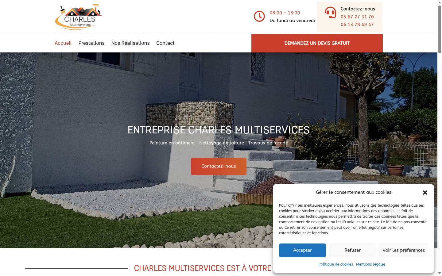 Screenshot del banner di consenso mostrato prima di qualsiasi interazione