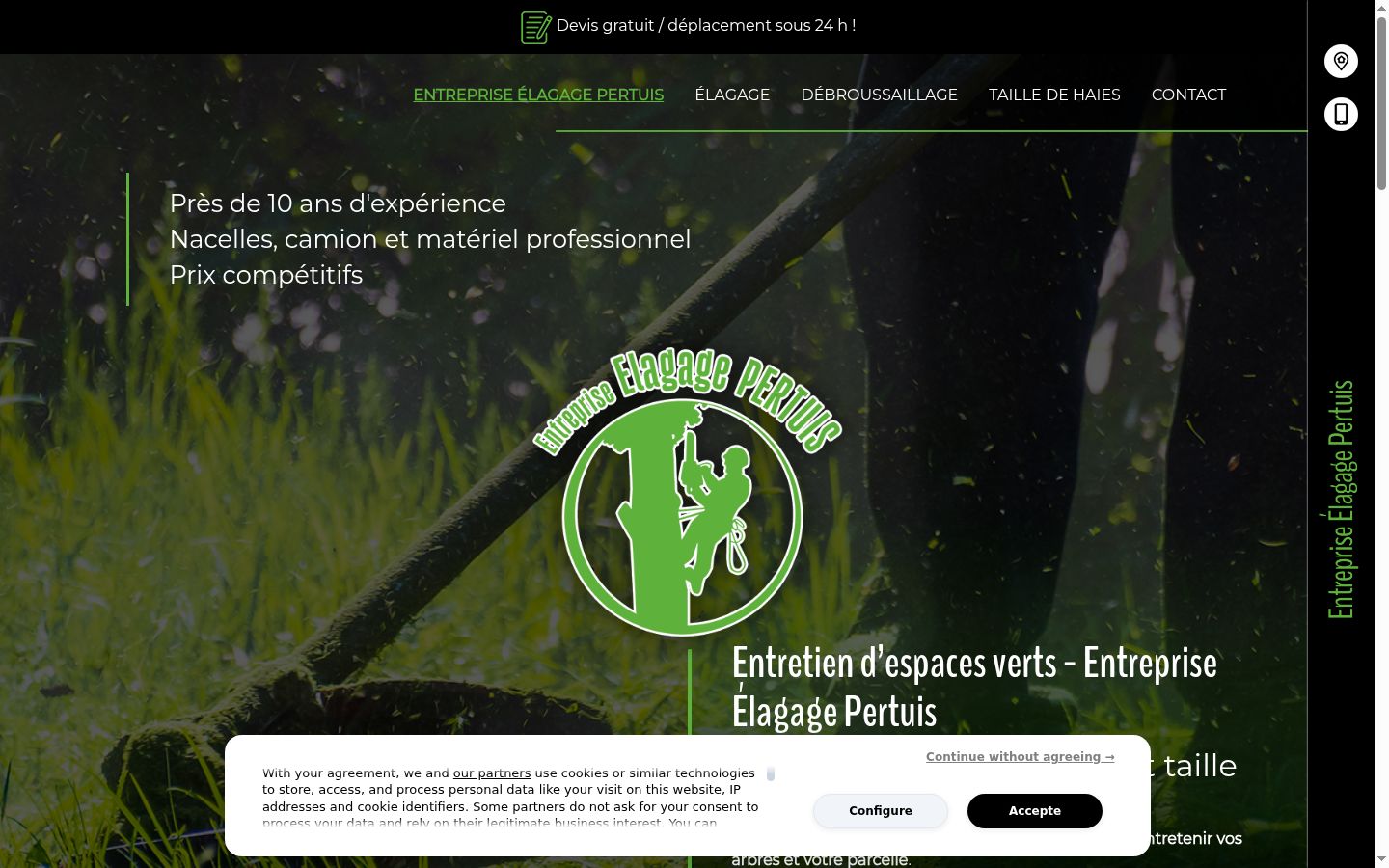 Screenshot del banner di consenso mostrato prima di qualsiasi interazione