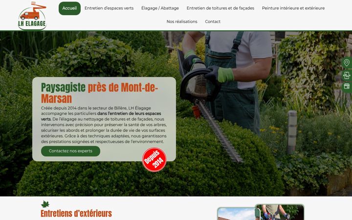 Screenshot van entreprise-lh-elagage.fr