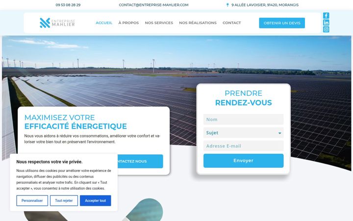 Screenshot van entreprise-mahlier.fr