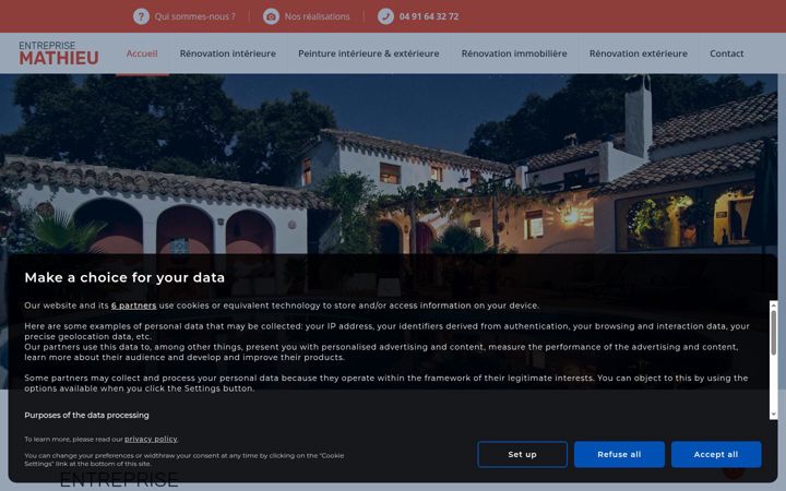 Screenshot di entreprise-mathieu.fr