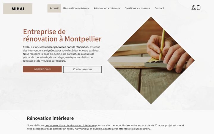 Screenshot van entreprise-mihai.fr