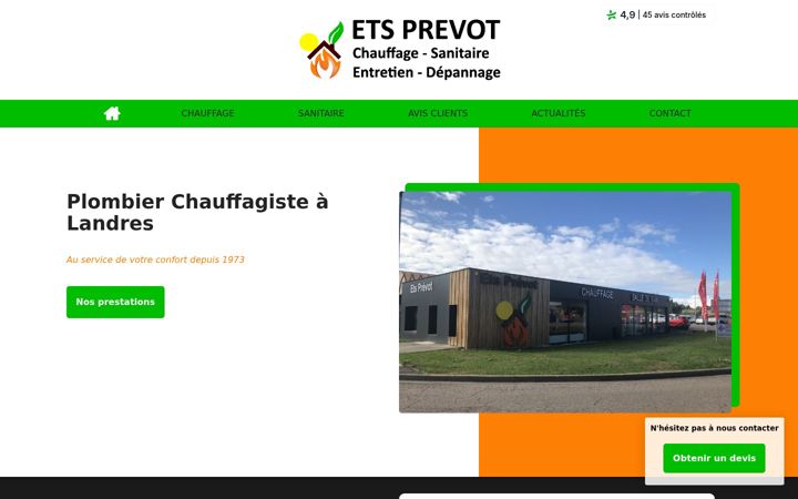 Screenshot di entreprise-prevot.fr