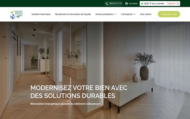 Screenshot di entreprise-priei.fr