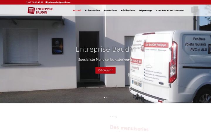 Snímek obrazovky entreprisebaudin.fr