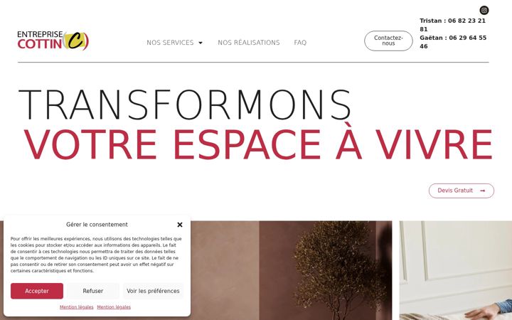 Snímek obrazovky entreprisecottin.fr