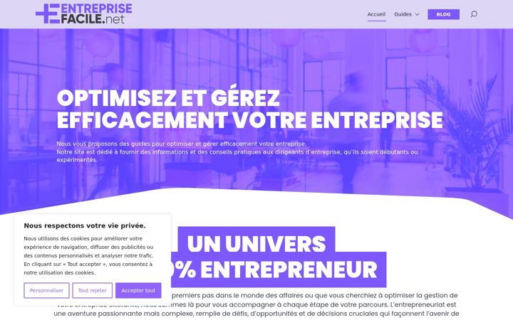 Captura de ecrã de entreprisefacile.net