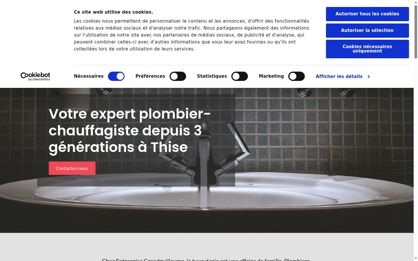 Screenshot del banner di consenso mostrato prima di qualsiasi interazione