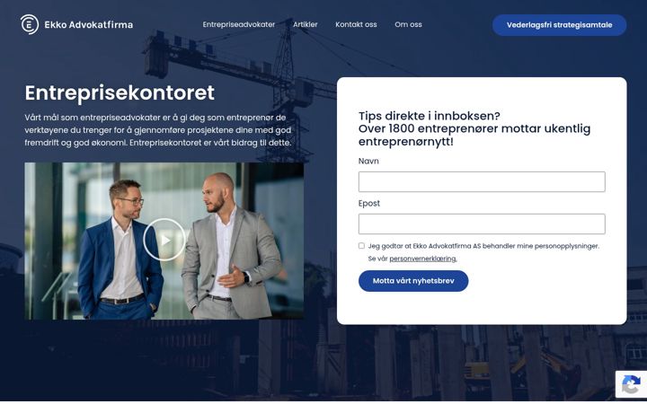 Ekrānuzņēmums no entreprisekontoret.no