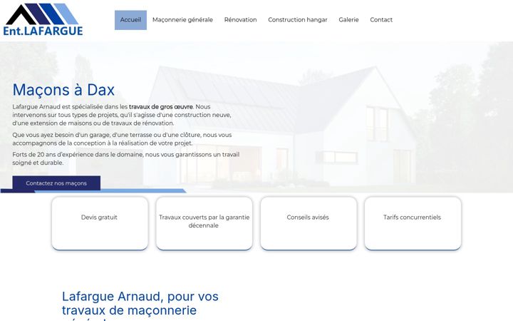 Screenshot di entrepriselafargue.fr