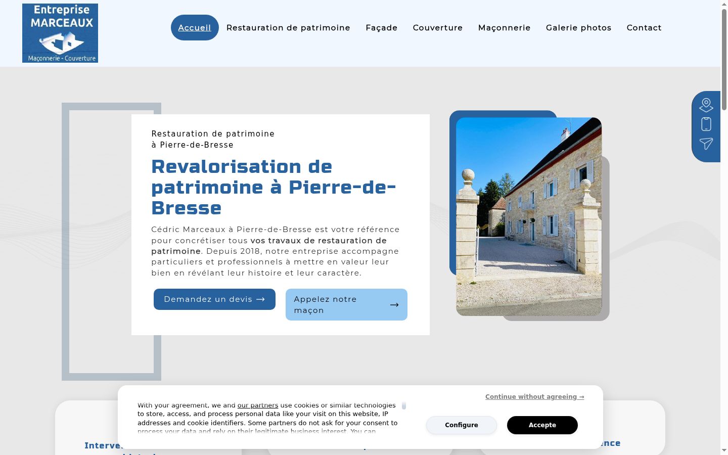 Screenshot del banner di consenso mostrato prima di qualsiasi interazione
