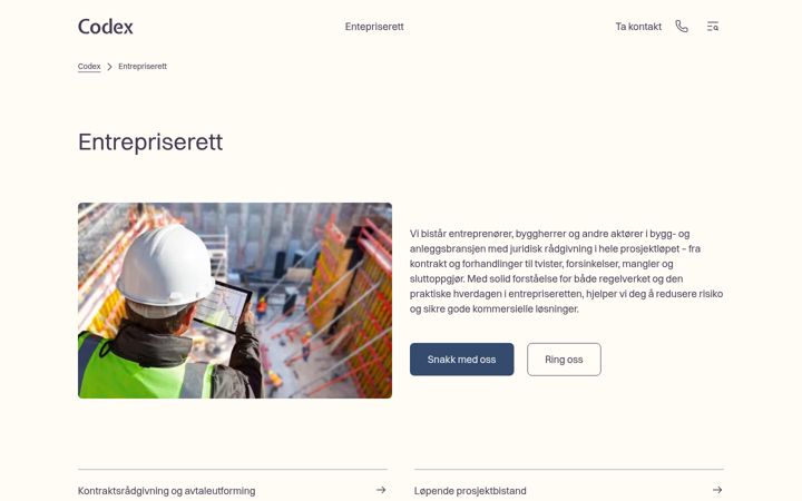 Ekrānuzņēmums no entrepriserettsadvokater.no