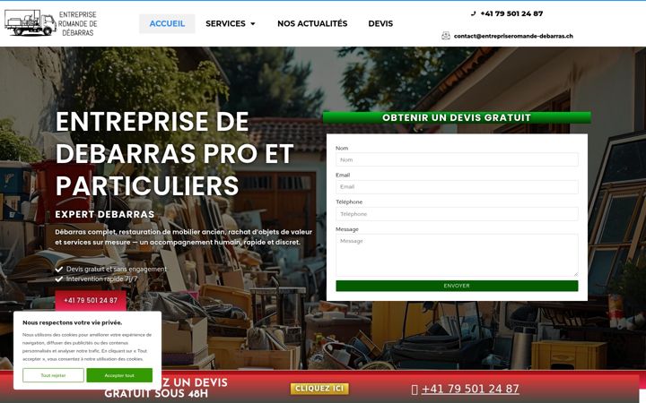 Captura de ecrã de entrepriseromande-debarras.ch