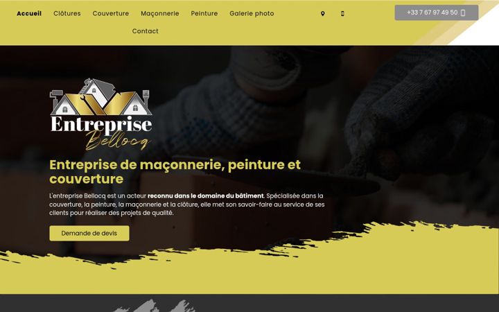Skærmbillede af entreprisesbellocq.fr