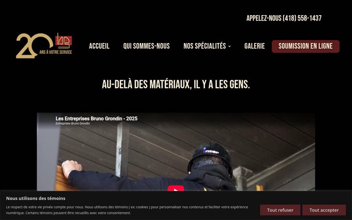 Captură de ecran a entreprisesbrunogrondin.ca