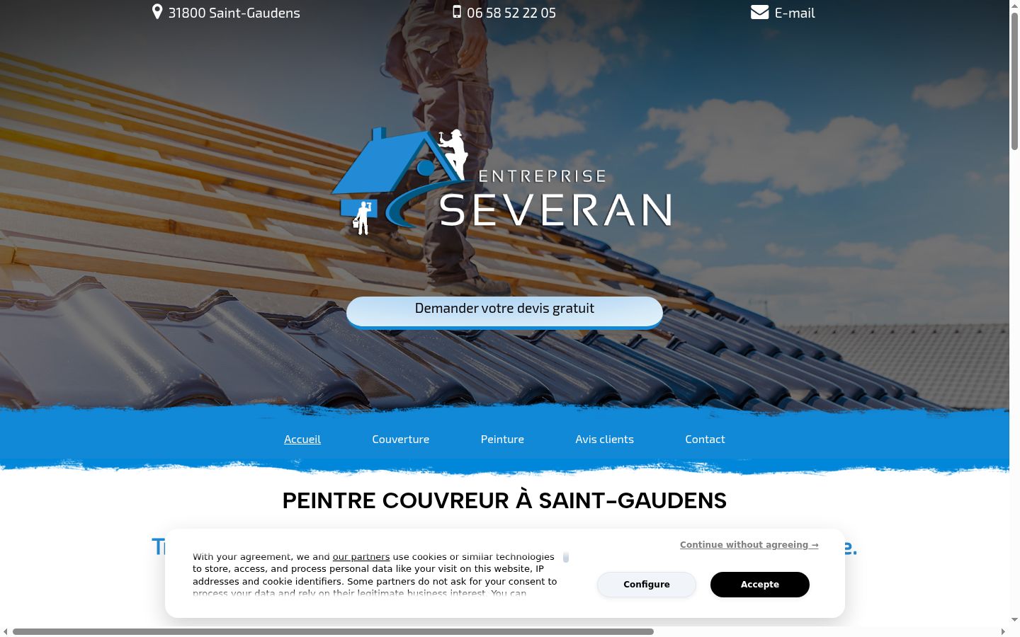 Screenshot tal-banner tal-kunsens muri qabel kwalunkwe interazzjoni