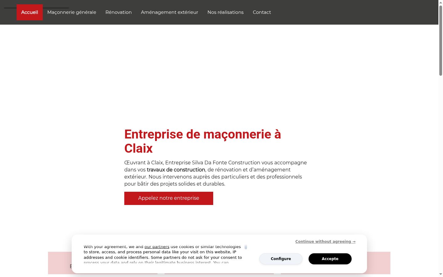 Screenshot tal-banner tal-kunsens muri qabel kwalunkwe interazzjoni