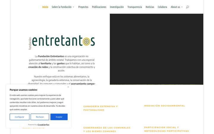 Captură de ecran a entretantos.org