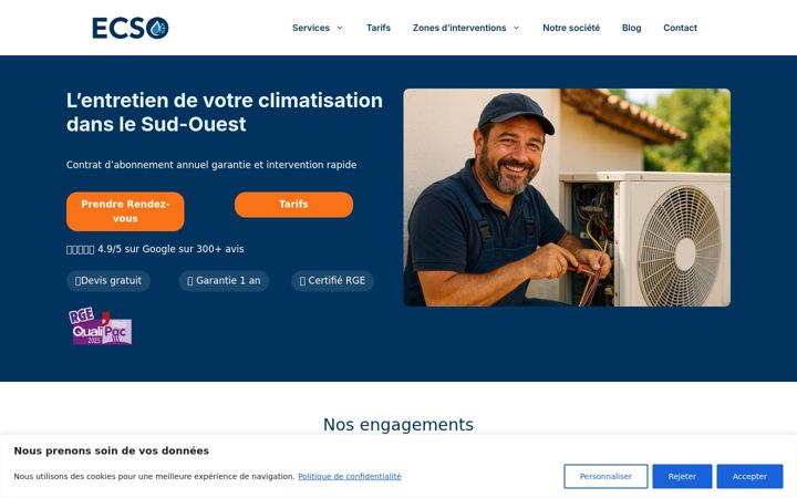 Screenshot ta' entretien-climatisation-sudouest.fr