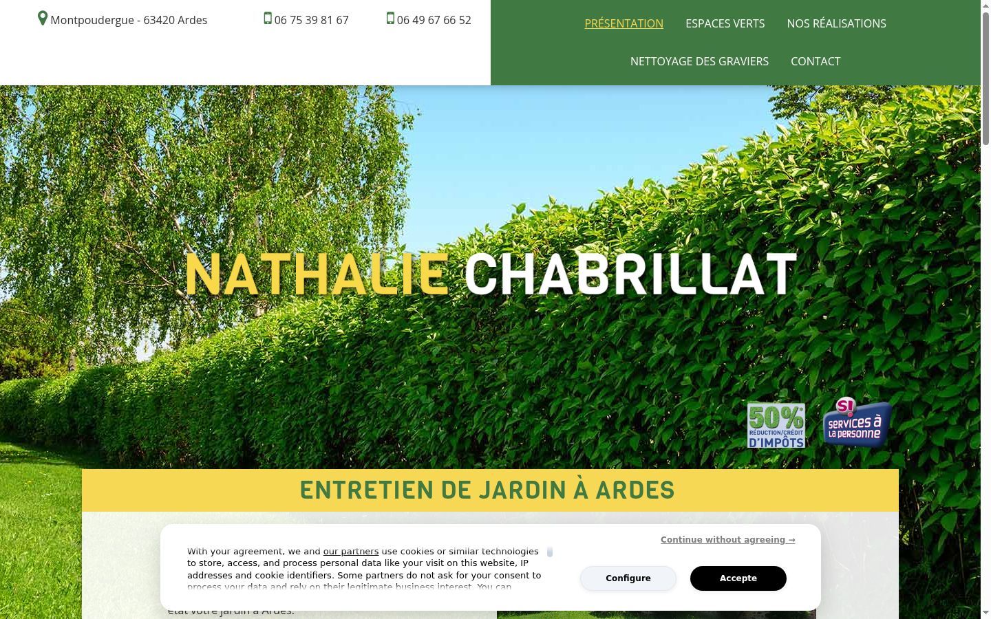 Screenshot of the consent banner shown before any interaction