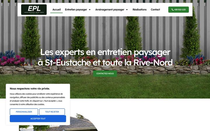 Skjámynd af entretienpaysagerladouceur.ca