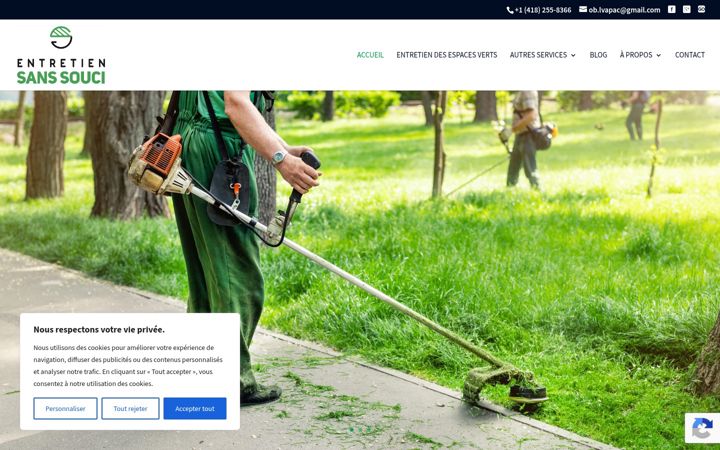 Skjámynd af entretiensanssouci.ca