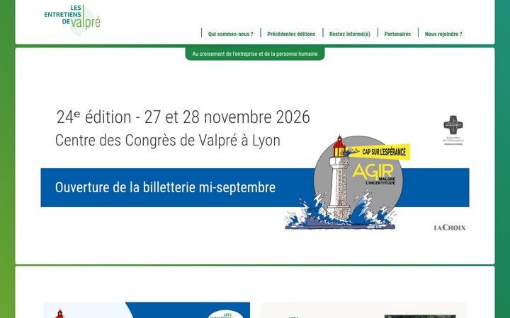Captură de ecran a entretiensdevalpre.org