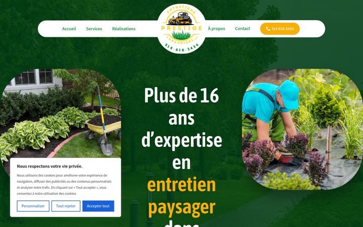 Skjámynd af entretiensprestigelanaudiere.ca