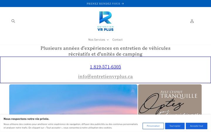 Skjámynd af entretienvrplus.ca
