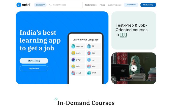 Ekrānuzņēmums no entri.app