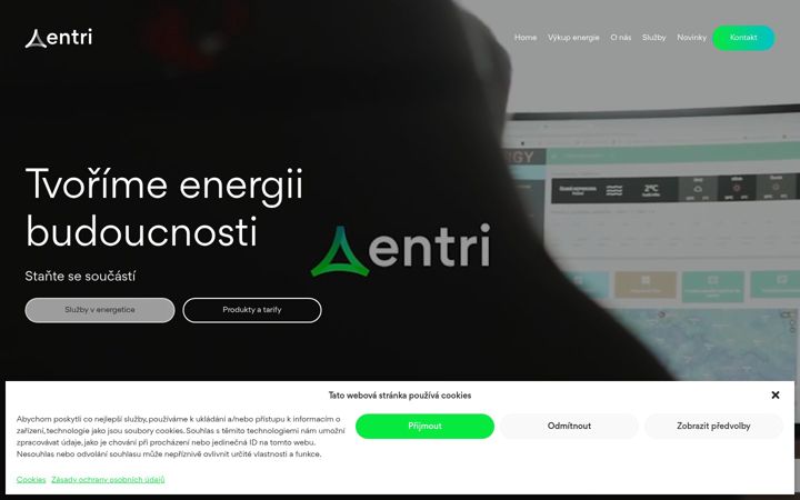 Captura de ecrã de entri.cz