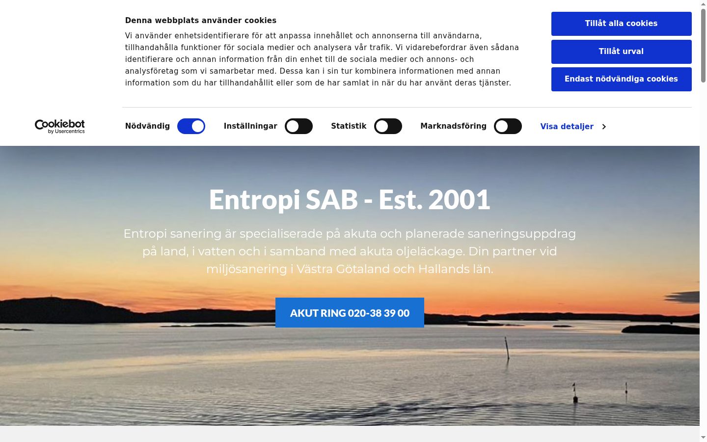 Screenshot del banner di consenso mostrato prima di qualsiasi interazione