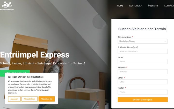 Captura de pantalla de entruempel-express.de
