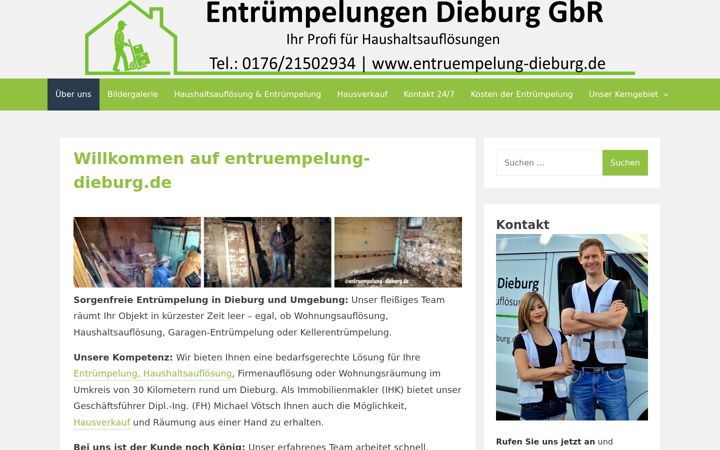Captura de pantalla de entruempelung-dieburg.de