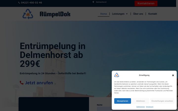 Captura de pantalla de entruempelung-in-delmenhorst.de